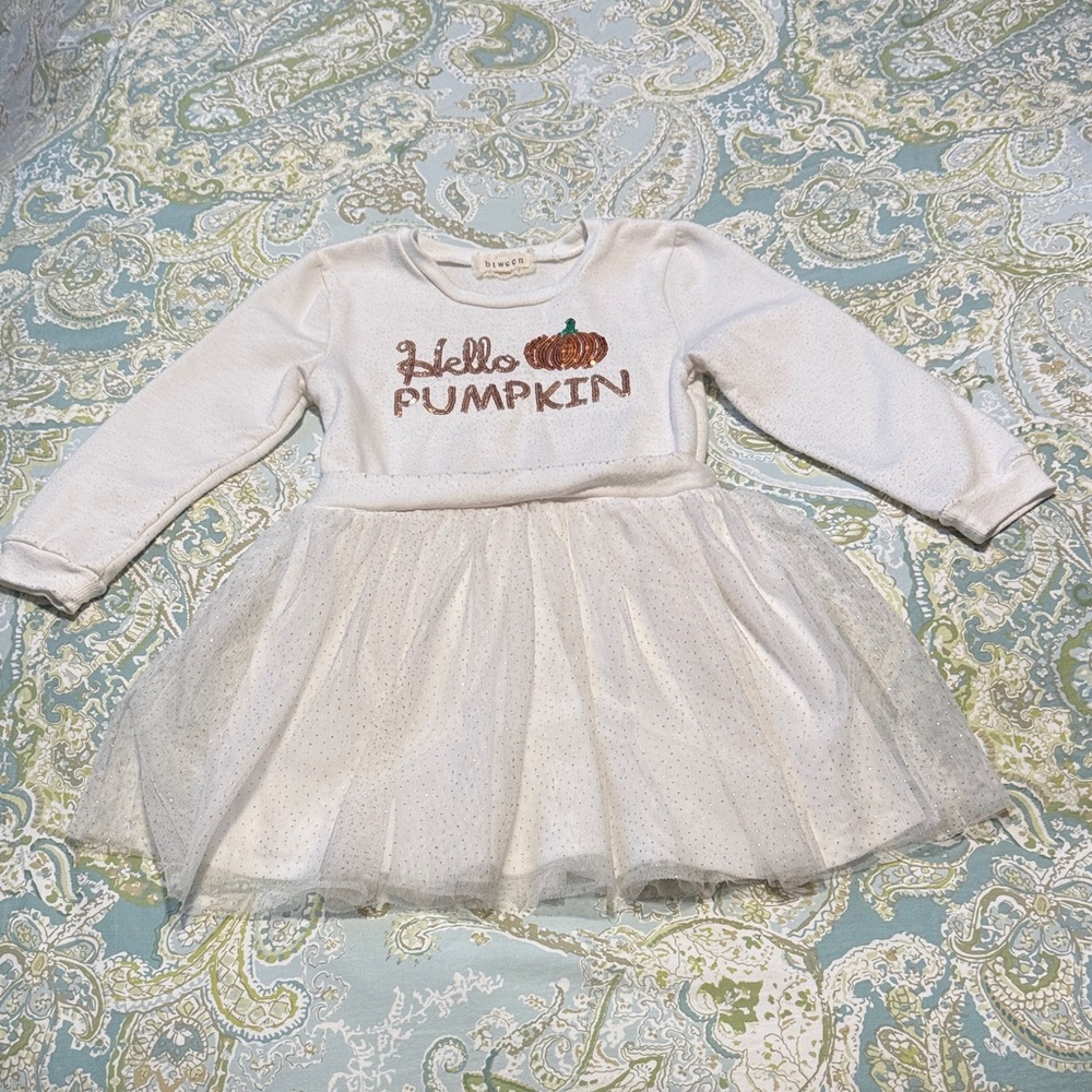 'Hello Pumpkin' halloween sequin Dress - cream